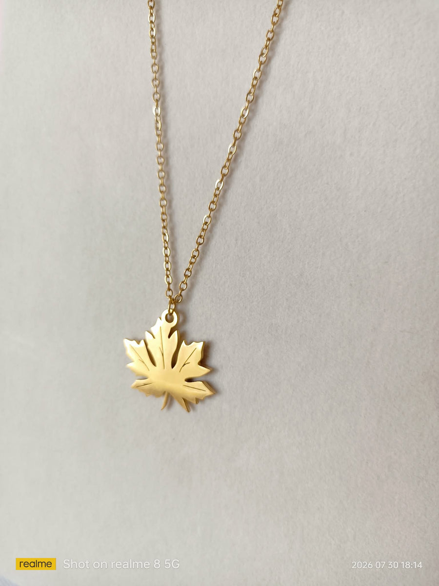 Maple Leaf Pendant Necklace - view 1
